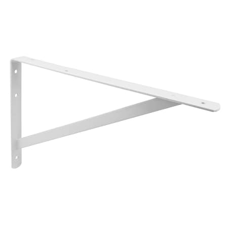 Prime-Line Shelf Bracket, 3/16in. x 16in. x 10in., Steel, White Enamel Finish (Single Pack) MP11294